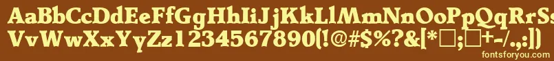 TractodisplaysskRegular Font – Yellow Fonts on Brown Background