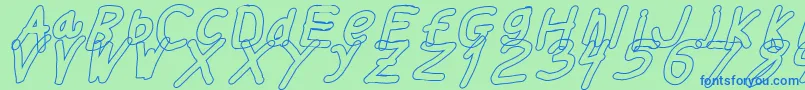 Thickerthanolita Font – Blue Fonts on Green Background