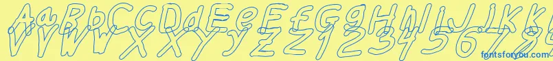 Thickerthanolita Font – Blue Fonts on Yellow Background