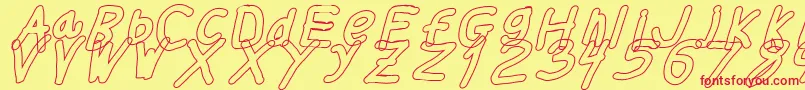 Thickerthanolita Font – Red Fonts on Yellow Background