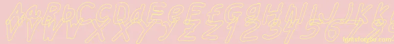 Thickerthanolita Font – Yellow Fonts on Pink Background