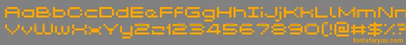 フォントGrixelKyrou5Wide – オレンジの文字は灰色の背景にあります。