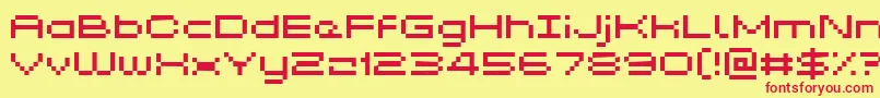 GrixelKyrou5Wide Font – Red Fonts on Yellow Background