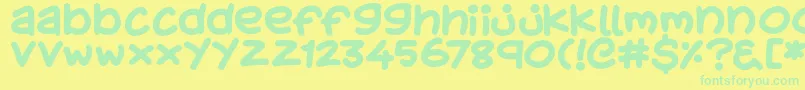 KidsStuff Font – Green Fonts on Yellow Background