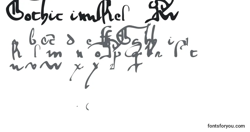 A fonte GothicMinuskel1269Pw – alfabeto, números, caracteres especiais