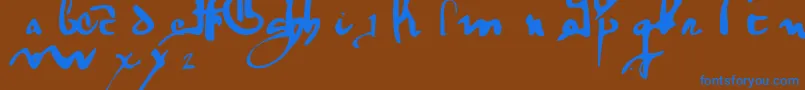 GothicMinuskel1269Pw Font – Blue Fonts on Brown Background
