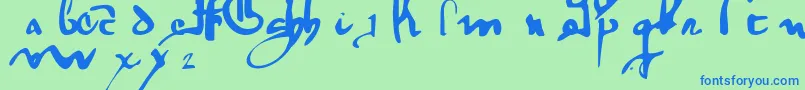 GothicMinuskel1269Pw Font – Blue Fonts on Green Background