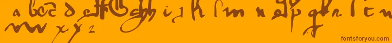 GothicMinuskel1269Pw Font – Brown Fonts on Orange Background
