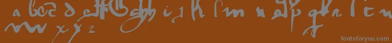フォントGothicMinuskel1269Pw – 茶色の背景に灰色の文字