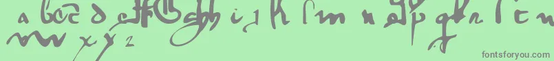 GothicMinuskel1269Pw Font – Gray Fonts on Green Background