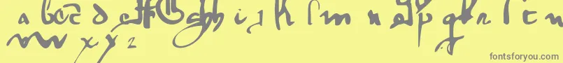 GothicMinuskel1269Pw Font – Gray Fonts on Yellow Background