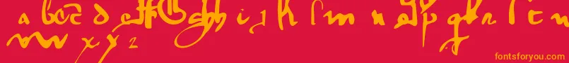 GothicMinuskel1269Pw Font – Orange Fonts on Red Background