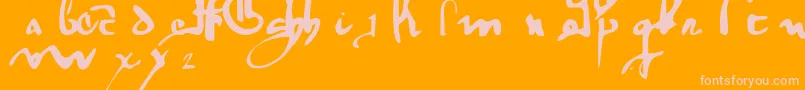GothicMinuskel1269Pw Font – Pink Fonts on Orange Background