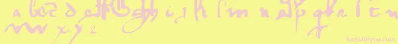GothicMinuskel1269Pw Font – Pink Fonts on Yellow Background