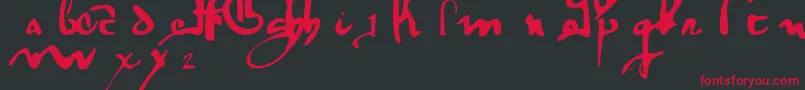フォントGothicMinuskel1269Pw – 黒い背景に赤い文字