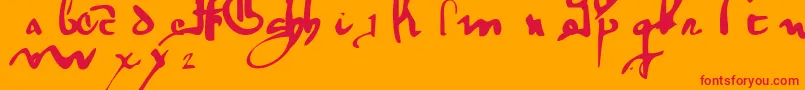 GothicMinuskel1269Pw Font – Red Fonts on Orange Background