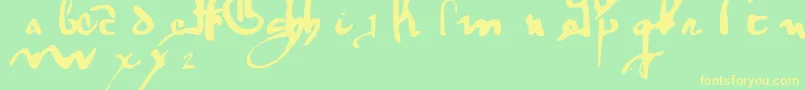 GothicMinuskel1269Pw Font – Yellow Fonts on Green Background