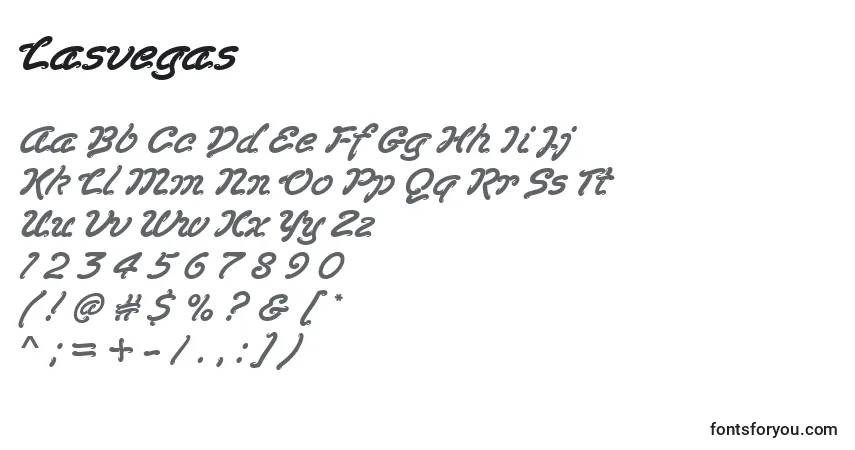 Fuente Lasvegas - alfabeto, números, caracteres especiales