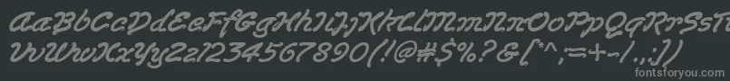フォントLasvegas – 黒い背景に灰色の文字