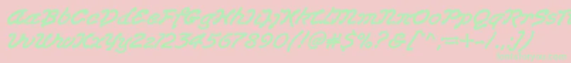Lasvegas Font – Green Fonts on Pink Background