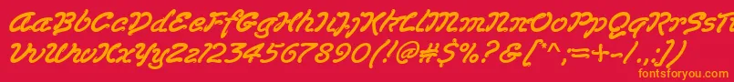 Fonte Lasvegas – fontes laranjas em um fundo vermelho