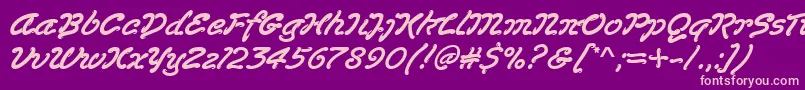 Lasvegas Font – Pink Fonts on Purple Background