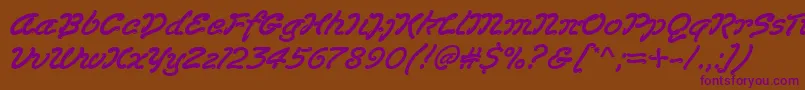 Lasvegas Font – Purple Fonts on Brown Background