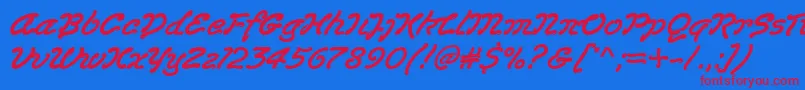 フォントLasvegas – 赤い文字の青い背景