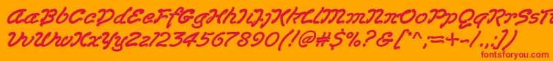 Lasvegas Font – Red Fonts on Orange Background