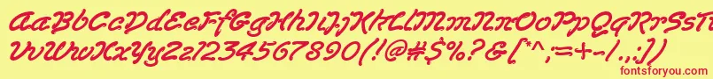 Lasvegas-Schriftart – Rote Schriften auf gelbem Hintergrund
