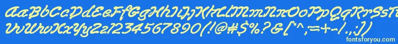 Lasvegas Font – Yellow Fonts on Blue Background