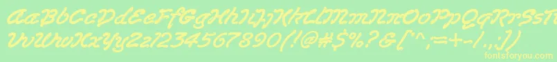 Lasvegas Font – Yellow Fonts on Green Background