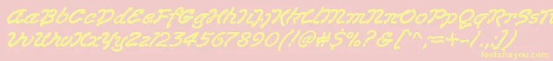 Lasvegas Font – Yellow Fonts on Pink Background