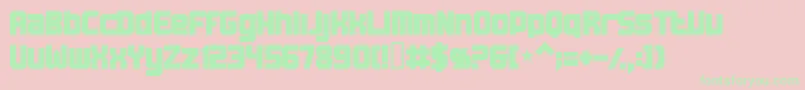 Bn Machine-Schriftart – Grüne Schriften auf rosa Hintergrund