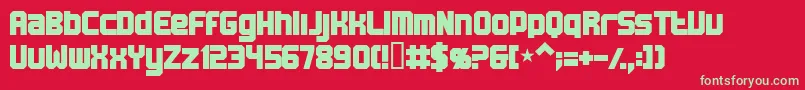 Bn Machine Font – Green Fonts on Red Background