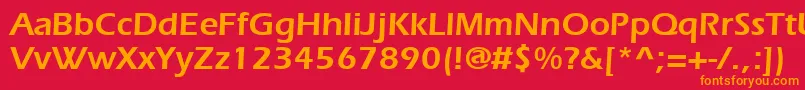 Erieblack-fontti – oranssit fontit punaisella taustalla