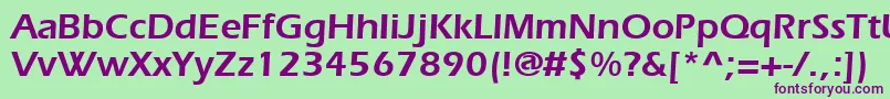 Шрифт Erieblack – фиолетовые шрифты на зелёном фоне