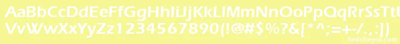 Czcionka Erieblack – białe czcionki na żółtym tle