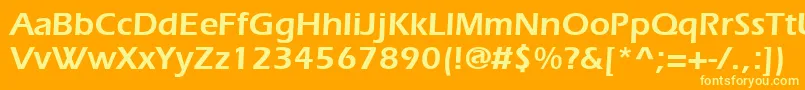 Erieblack-fontti – keltaiset fontit oranssilla taustalla