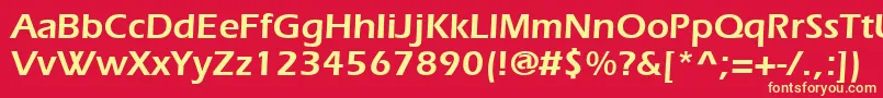 Erieblack-fontti – keltaiset fontit punaisella taustalla