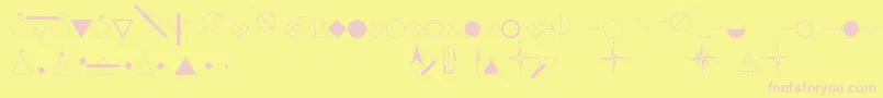 EsriIglFont24-fontti – vaaleanpunaiset fontit keltaisella taustalla
