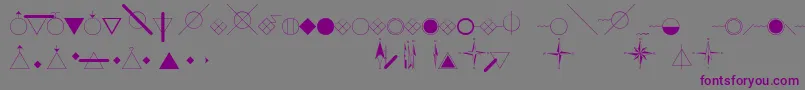 フォントEsriIglFont24 – 紫色のフォント、灰色の背景