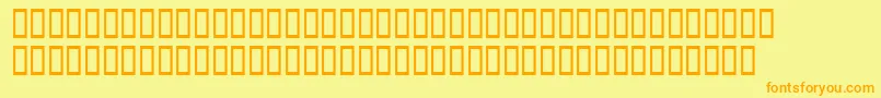 フォントFish1 – オレンジの文字が黄色の背景にあります。