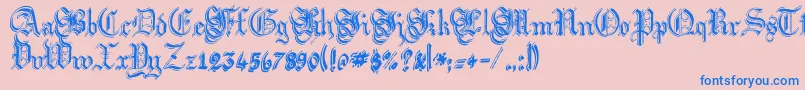 Argflahm-Schriftart – Blaue Schriften auf rosa Hintergrund