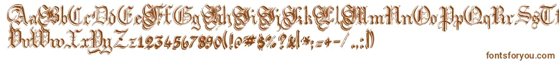 Argflahm-Schriftart – Braune Schriften auf weißem Hintergrund