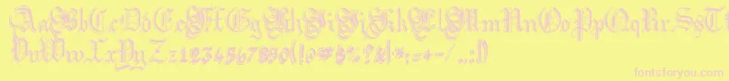 Argflahm-fontti – vaaleanpunaiset fontit keltaisella taustalla