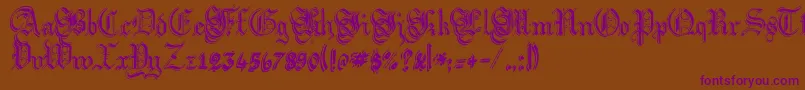 Argflahm-Schriftart – Violette Schriften auf braunem Hintergrund