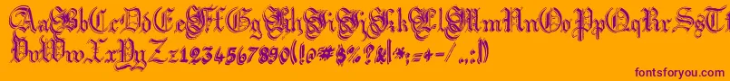 Argflahm Font – Purple Fonts on Orange Background