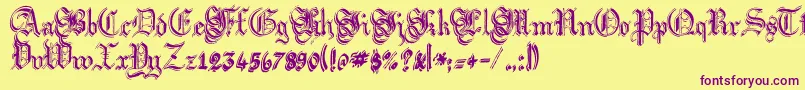 Argflahm Font – Purple Fonts on Yellow Background