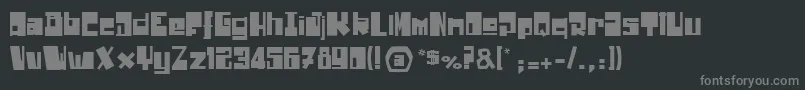 DroneNation-fontti – harmaat kirjasimet mustalla taustalla
